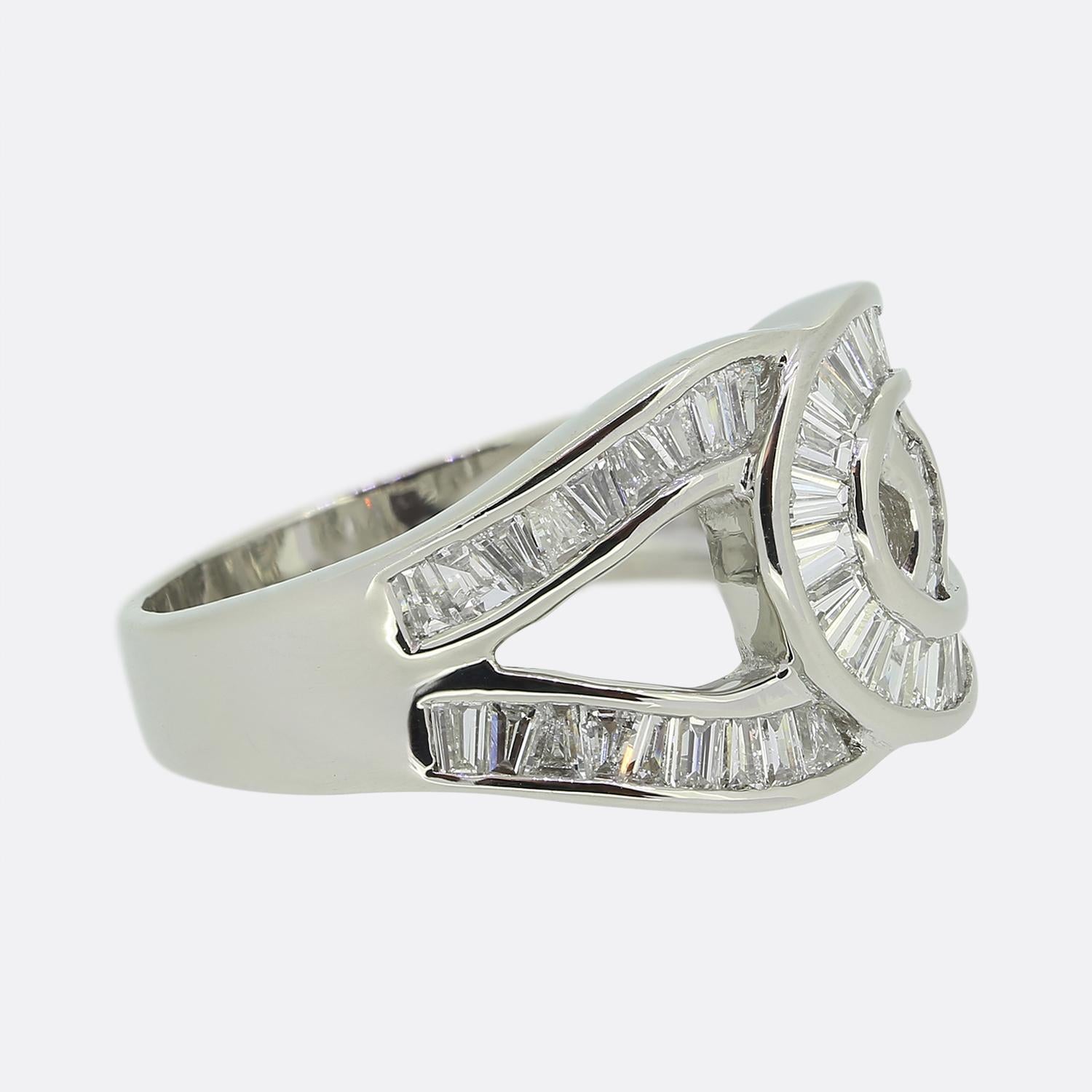 1.44 Carat Baguette Cut Diamond Ring In Excellent Condition For Sale In London, GB