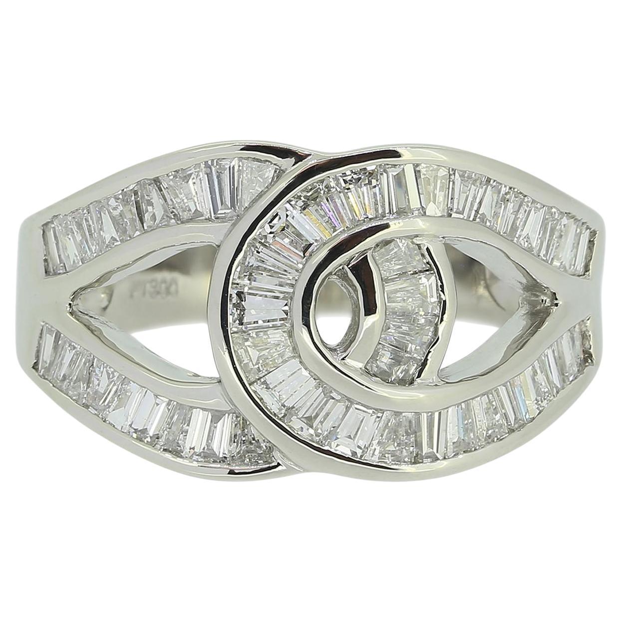 1.44 Carat Baguette Cut Diamond Ring For Sale