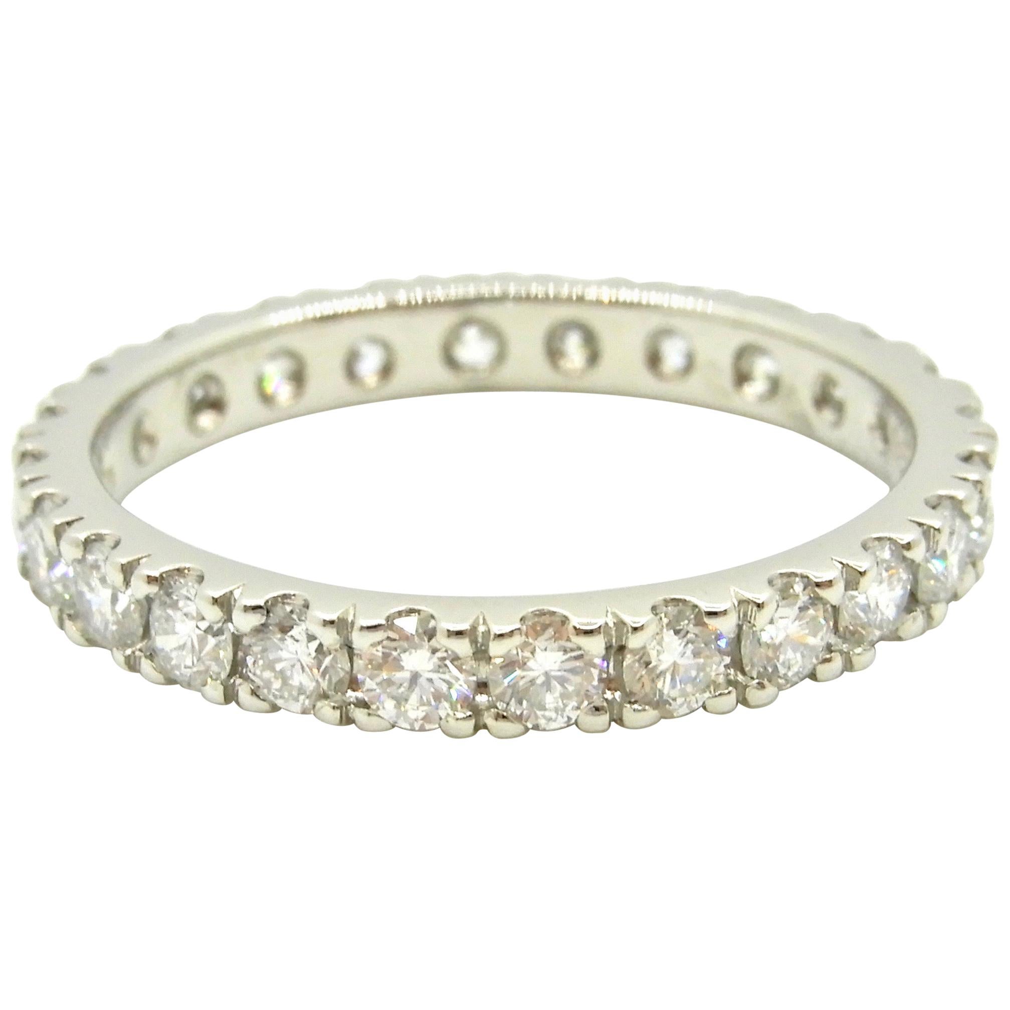 1.44 Carat Diamond and Platinum Full Eternity Band Ring For Sale