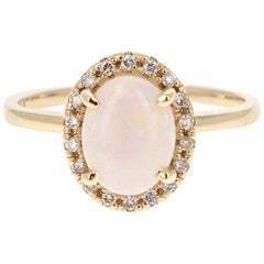 1.44 Carat Opal Diamond 14 Karat Yellow Gold Ring