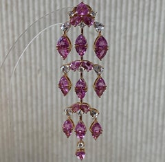 Sunita Nahata Pink Sapphire 14.40ct. Earrings in 18K Rose Gold with Diamond.