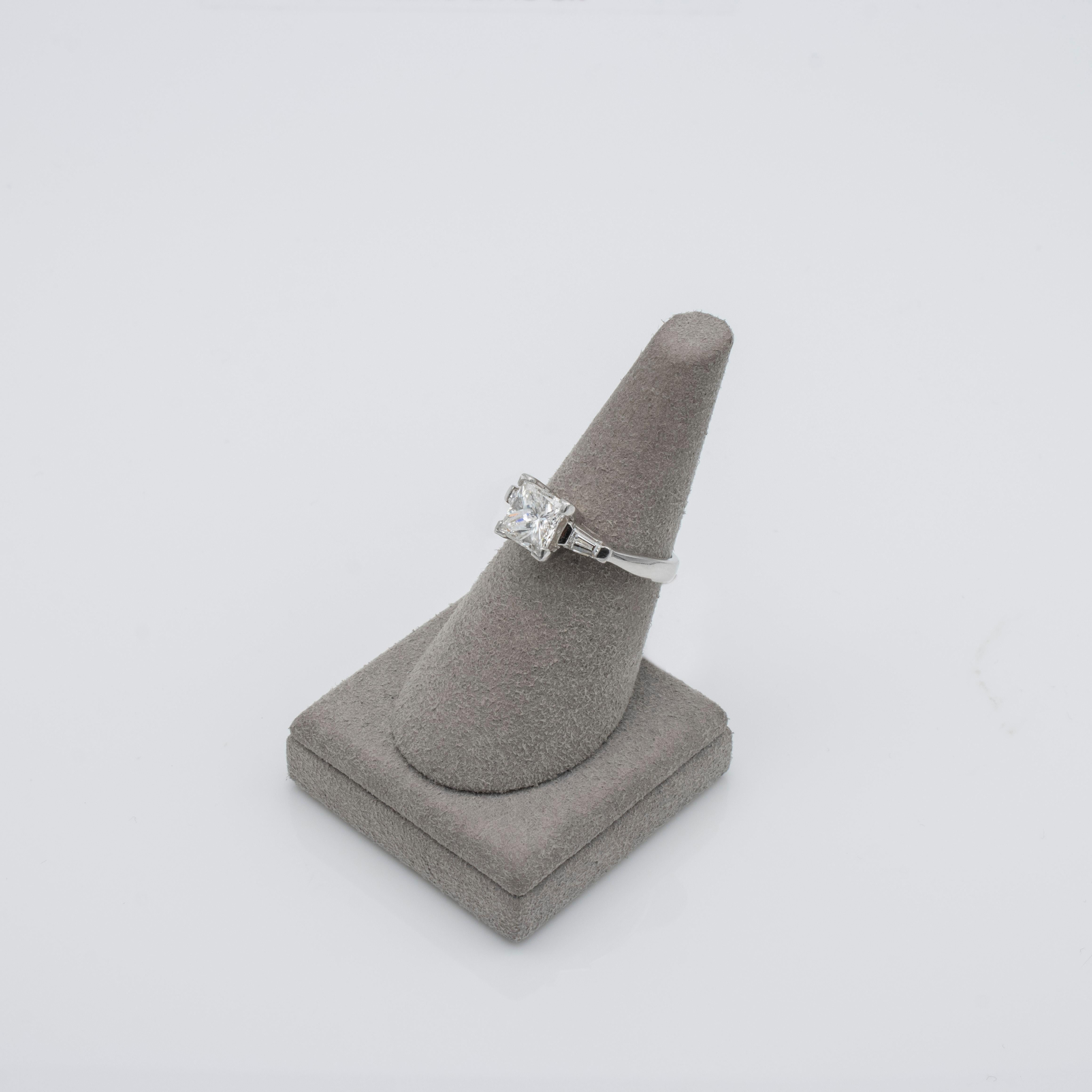 Roman Malakov 1.44 Carats Princess Cut Diamond Three-Stone Engagement Ring For Sale 1