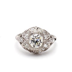 1.44 Carat Round Brilliant J VS1 and Diamond Platinum Wedding Ring