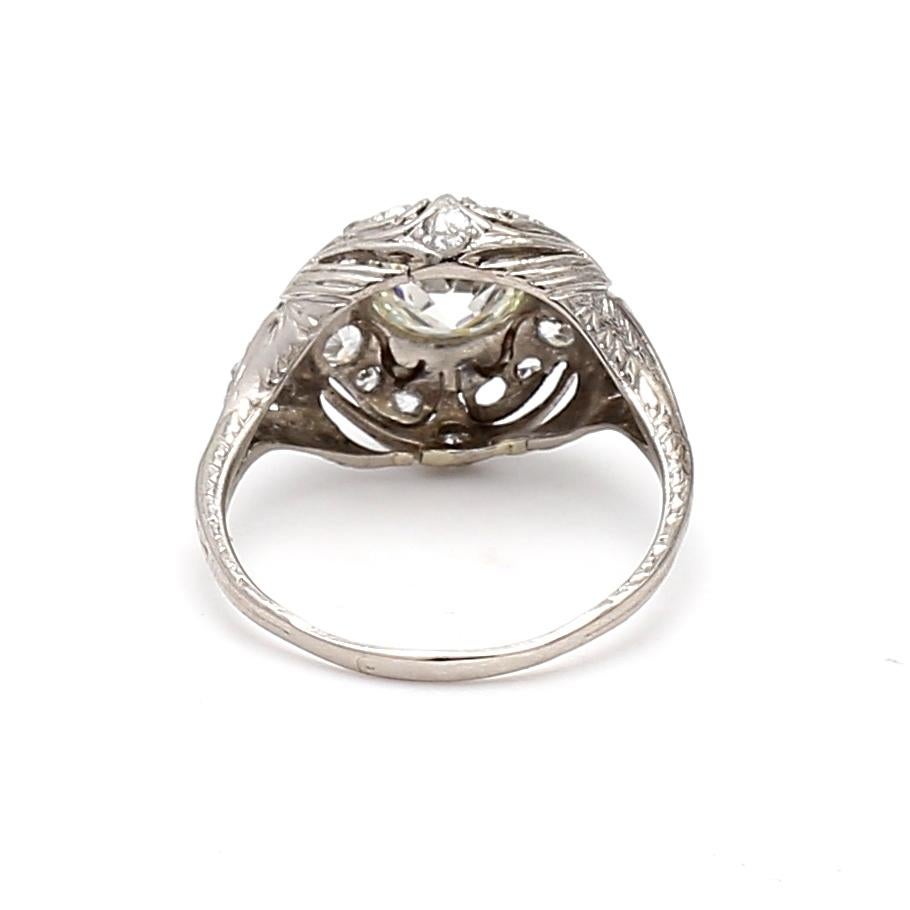 Women's 1.44 Carat Round Brilliant J VS1 and Diamond Platinum Wedding Ring For Sale