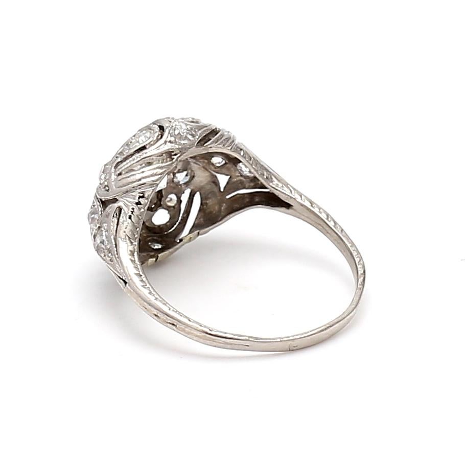 1.44 Carat Round Brilliant J VS1 and Diamond Platinum Wedding Ring For Sale 1