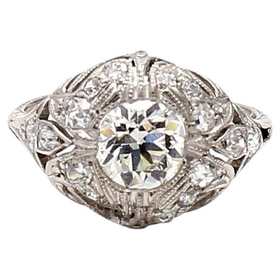 1.44 Carat Round Brilliant J VS1 and Diamond Platinum Wedding Ring
