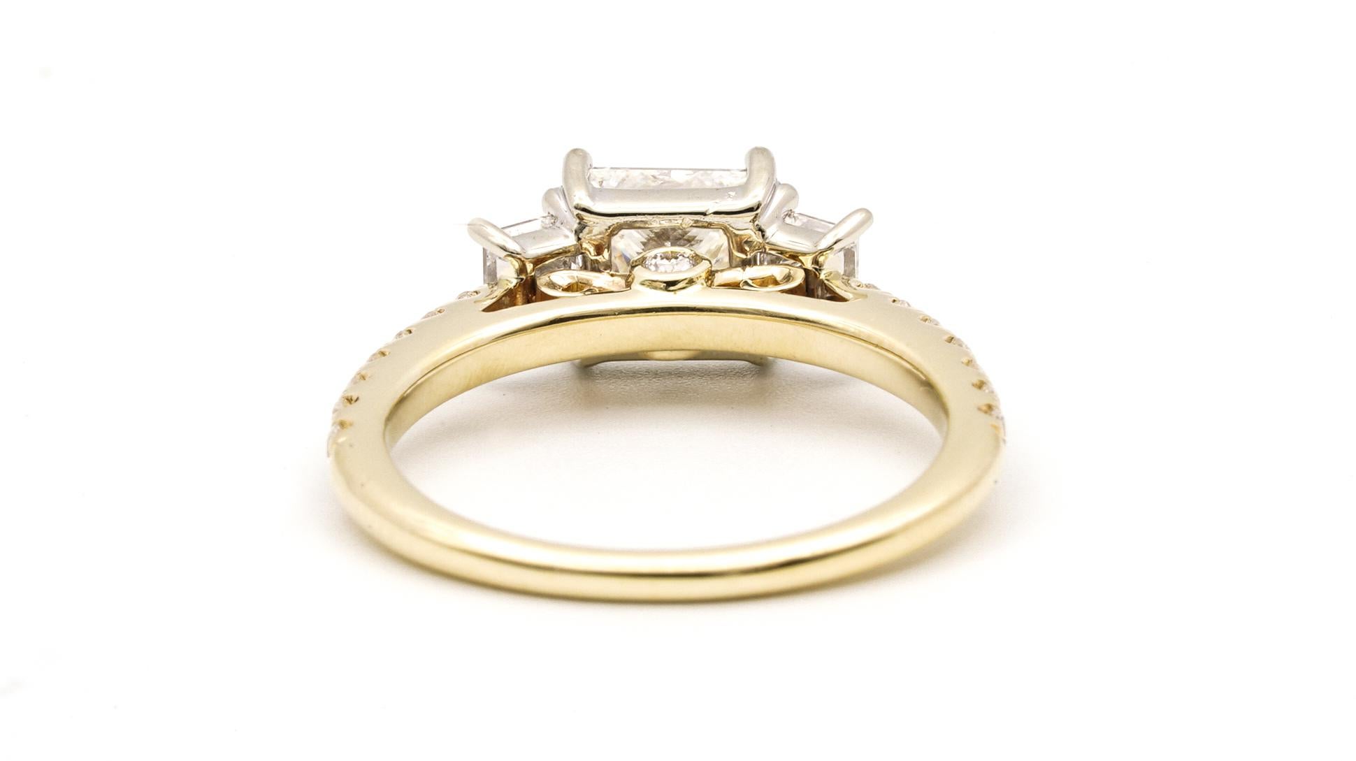 3 stone princess cut engagement ring