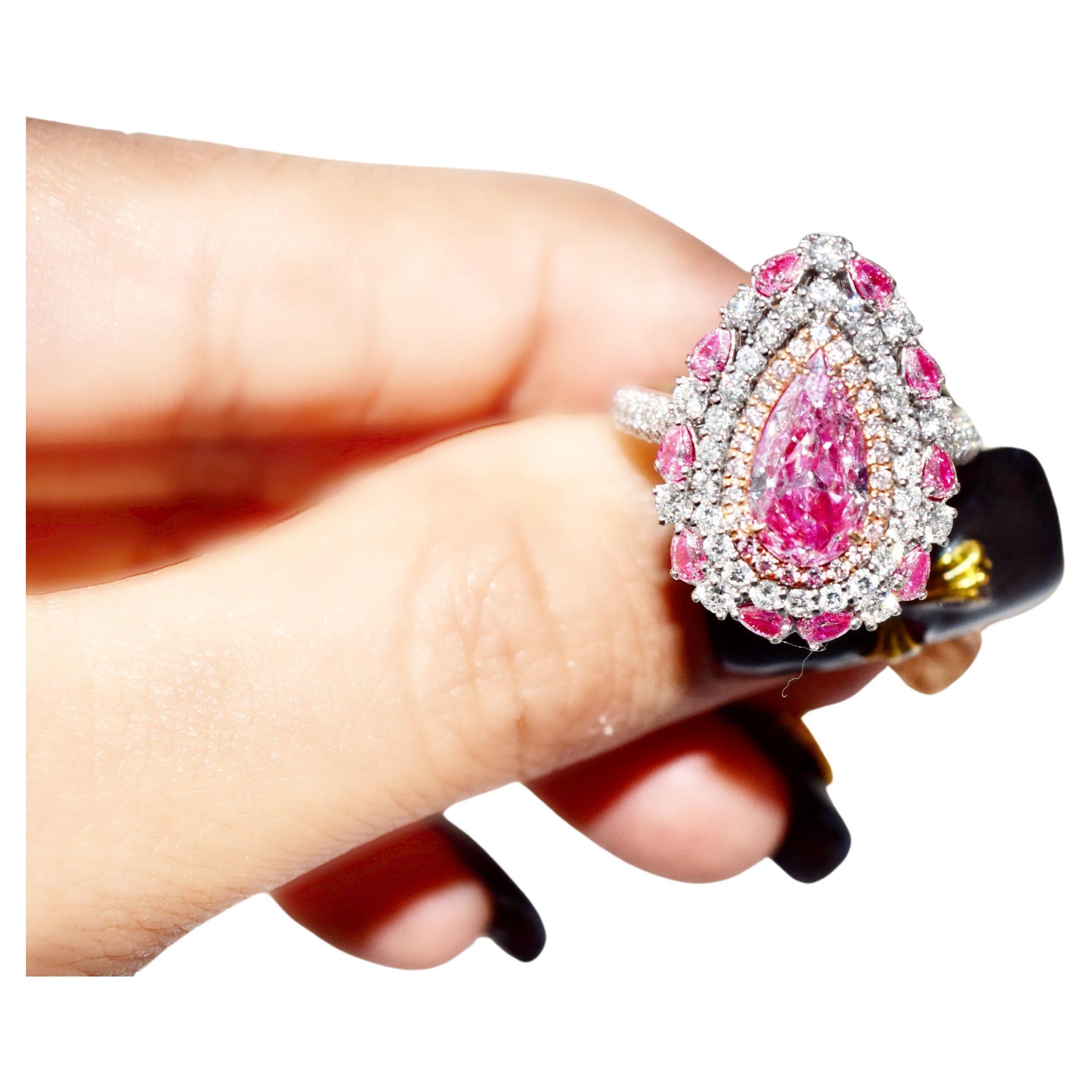 1.44 carat Very Light Pink diamond ring & pendant convertible GIA certified
