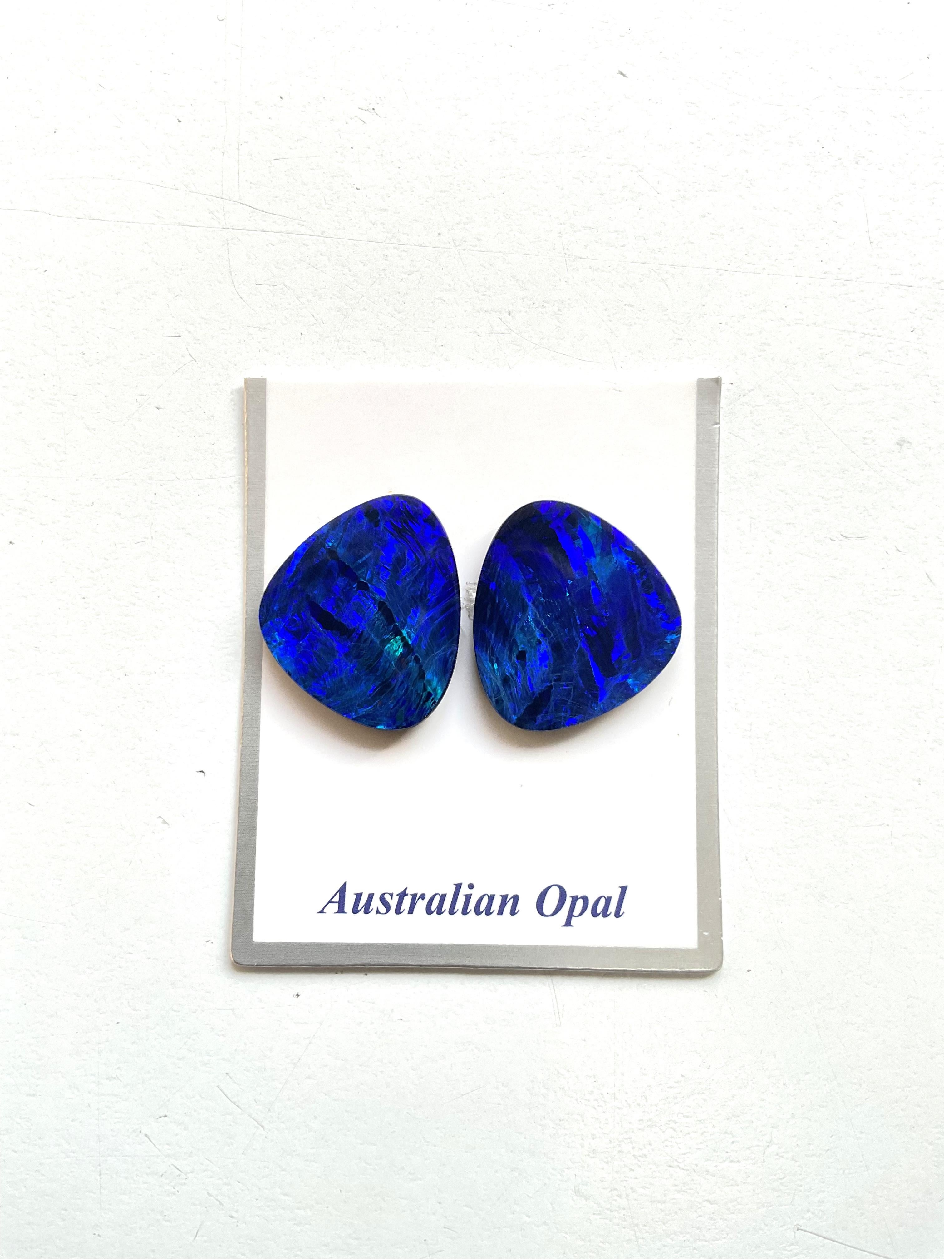 14.4 Carati Opale Australiano Coppia Blu Reale Gioco di Colori Pietra Gemma In condizioni Nuovo in vendita a Jaipur, RJ