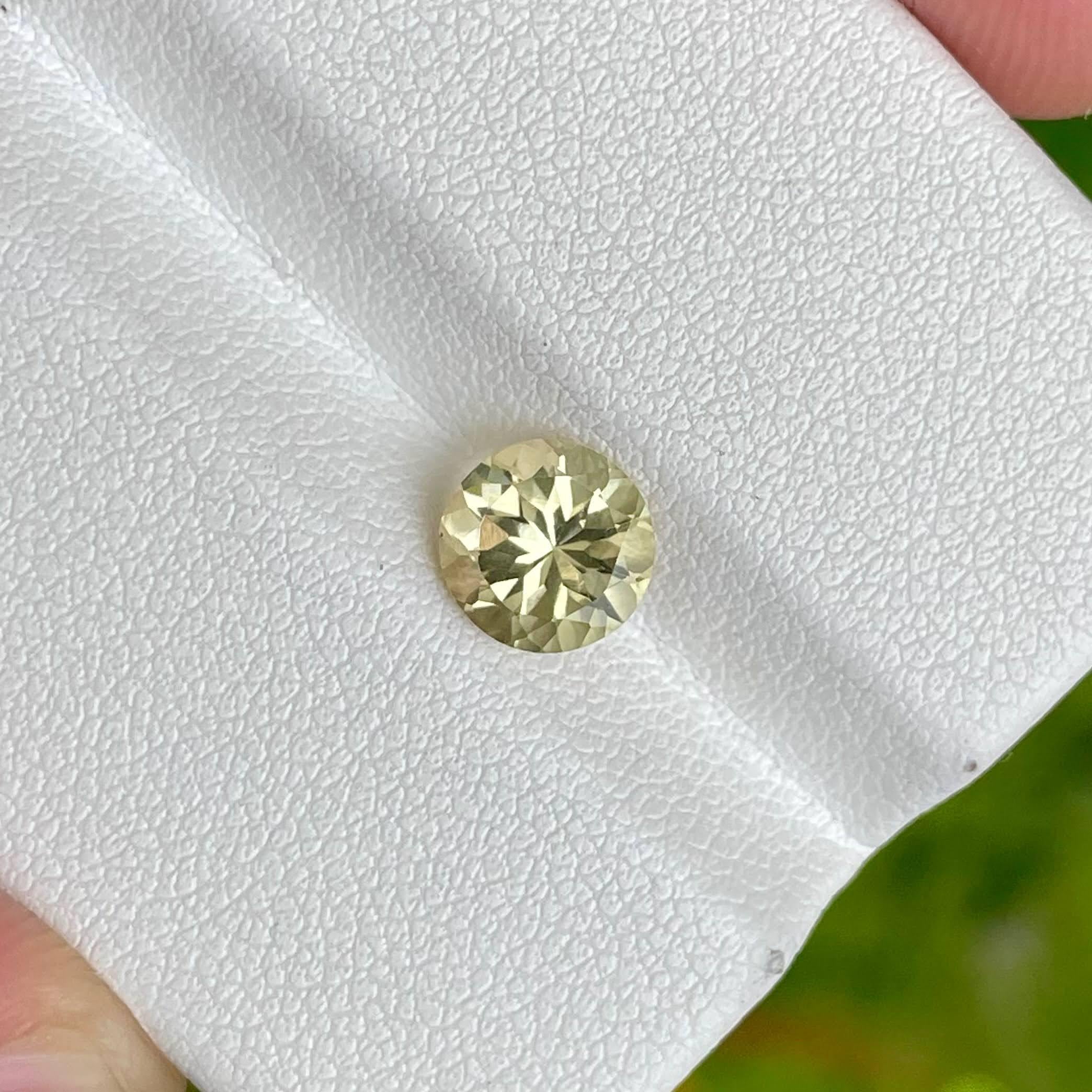 1.44 Carats Canary Tourmaline Stone Round Cut Natural Afghani Gemstone Neuf - En vente à Bangkok, TH