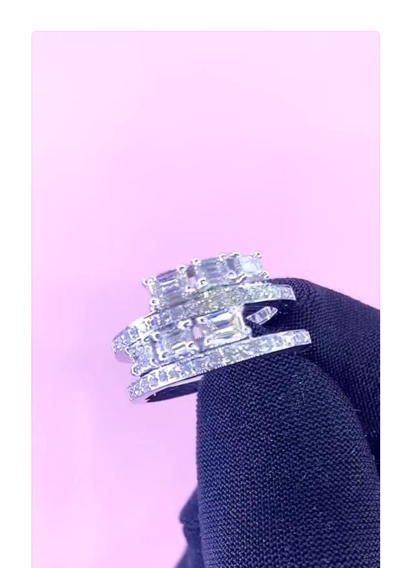 Taglio misto 1,44 Carati  Anello con diamanti in oro 18k in vendita