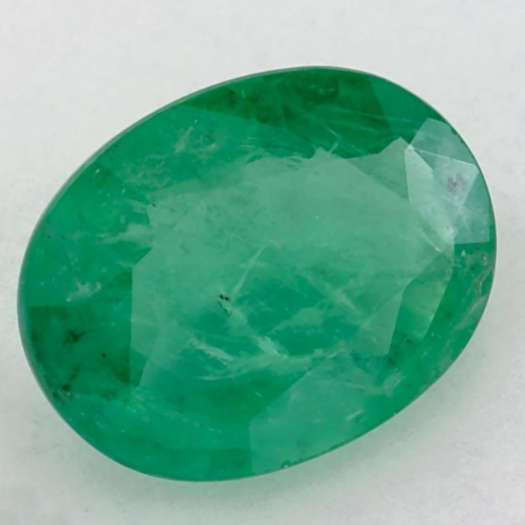 Taille ovale 1.44 Ct Emerald Oval Loose Gemstone (pierre précieuse en vrac) en vente