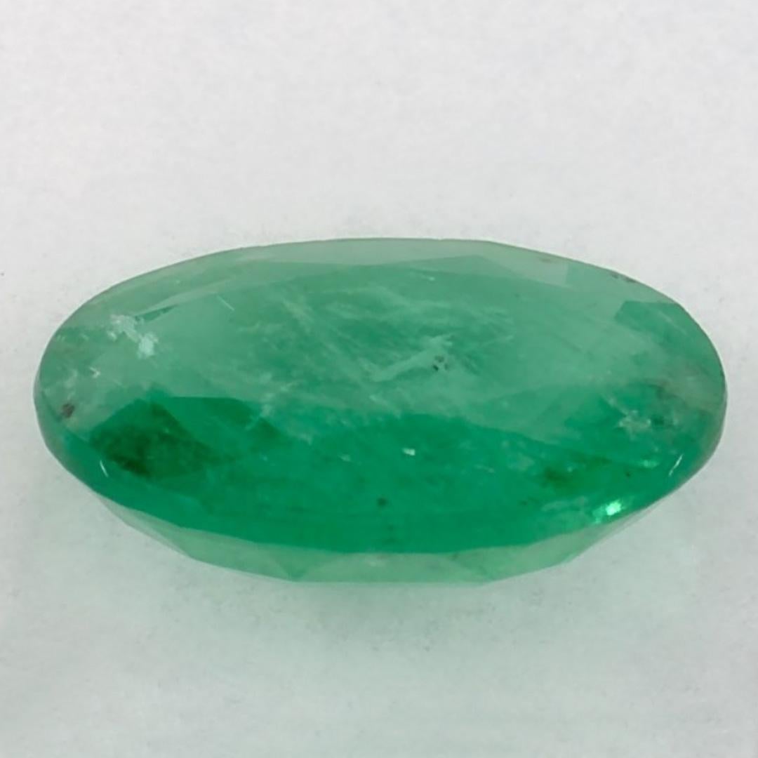 1.44 Ct Emerald Oval Loose Gemstone In New Condition For Sale In Fort Lee, NJ