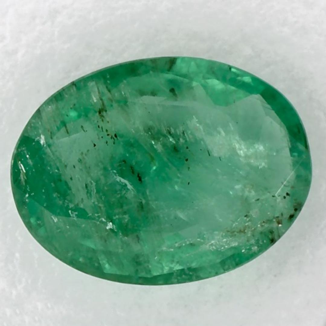 1.44 Ct Emerald Oval Loose Gemstone In New Condition For Sale In Fort Lee, NJ