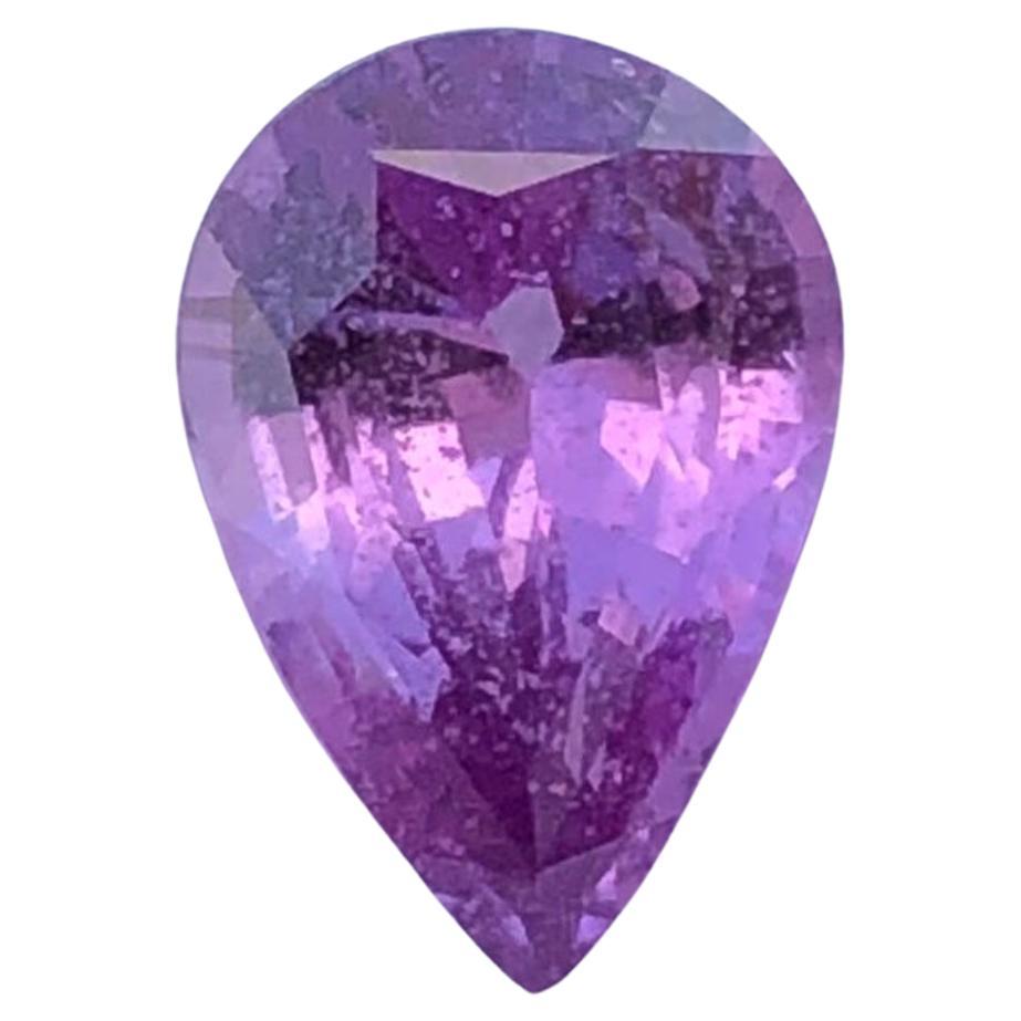 Zafiro rosa violáceo natural de 1,44 qt, gema suelta talla pera, para anillo fino