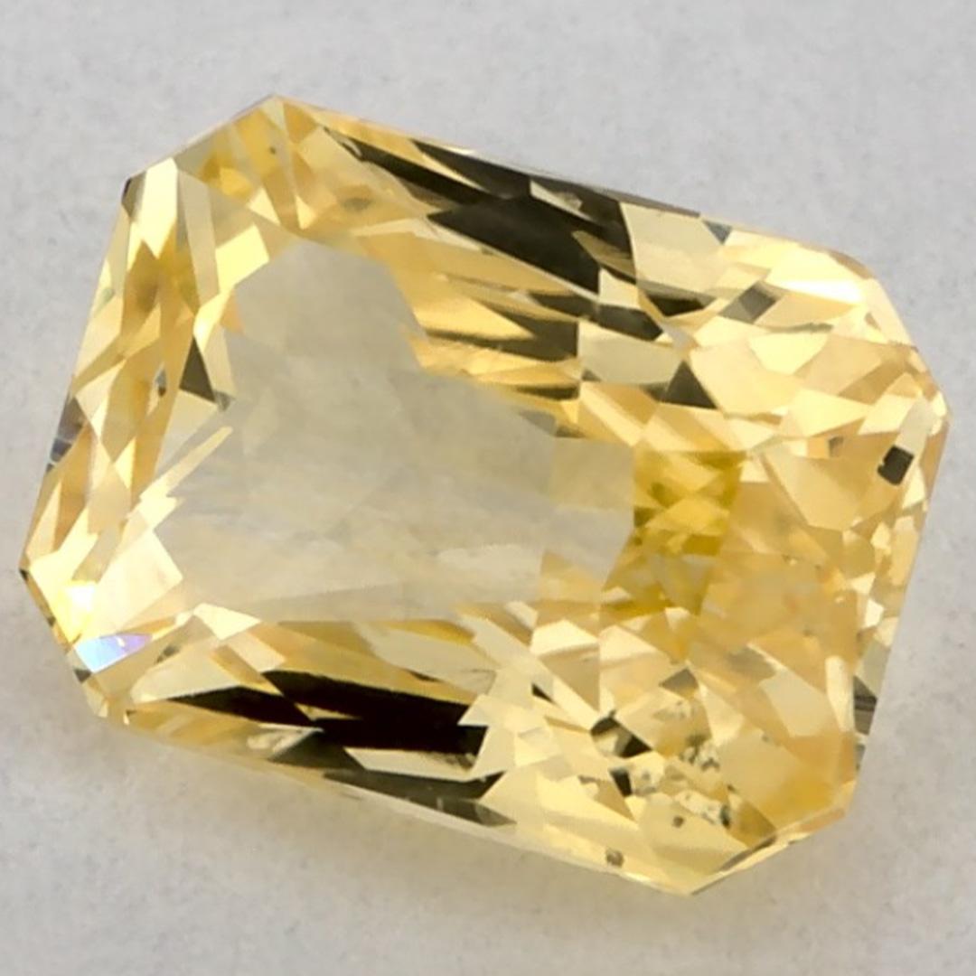 Octagon Cut 1.44 Ct Yellow Sapphire Octagon Loose Gemstone For Sale