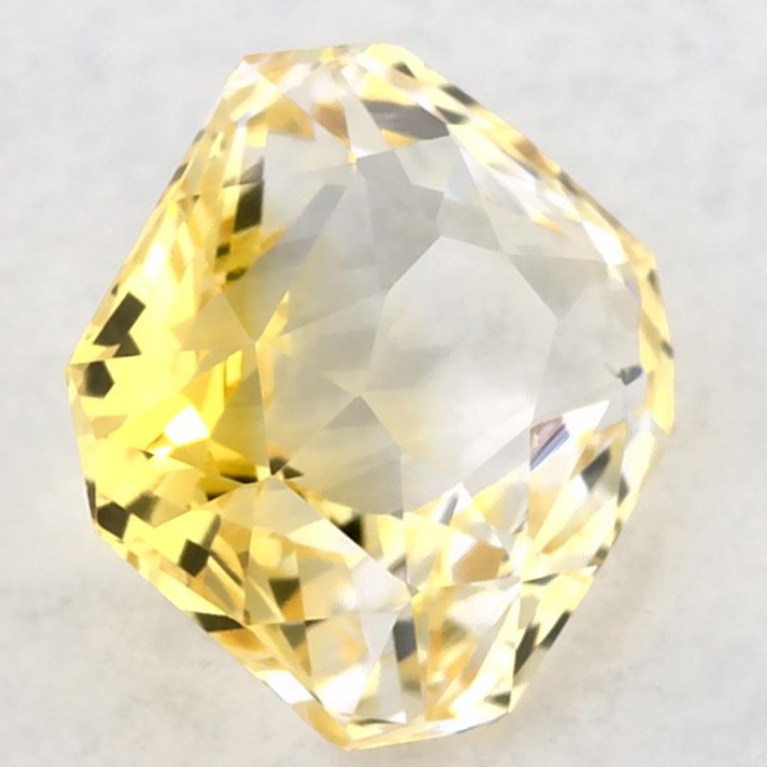 1.44 carati di zaffiro giallo radiante in vendita 2