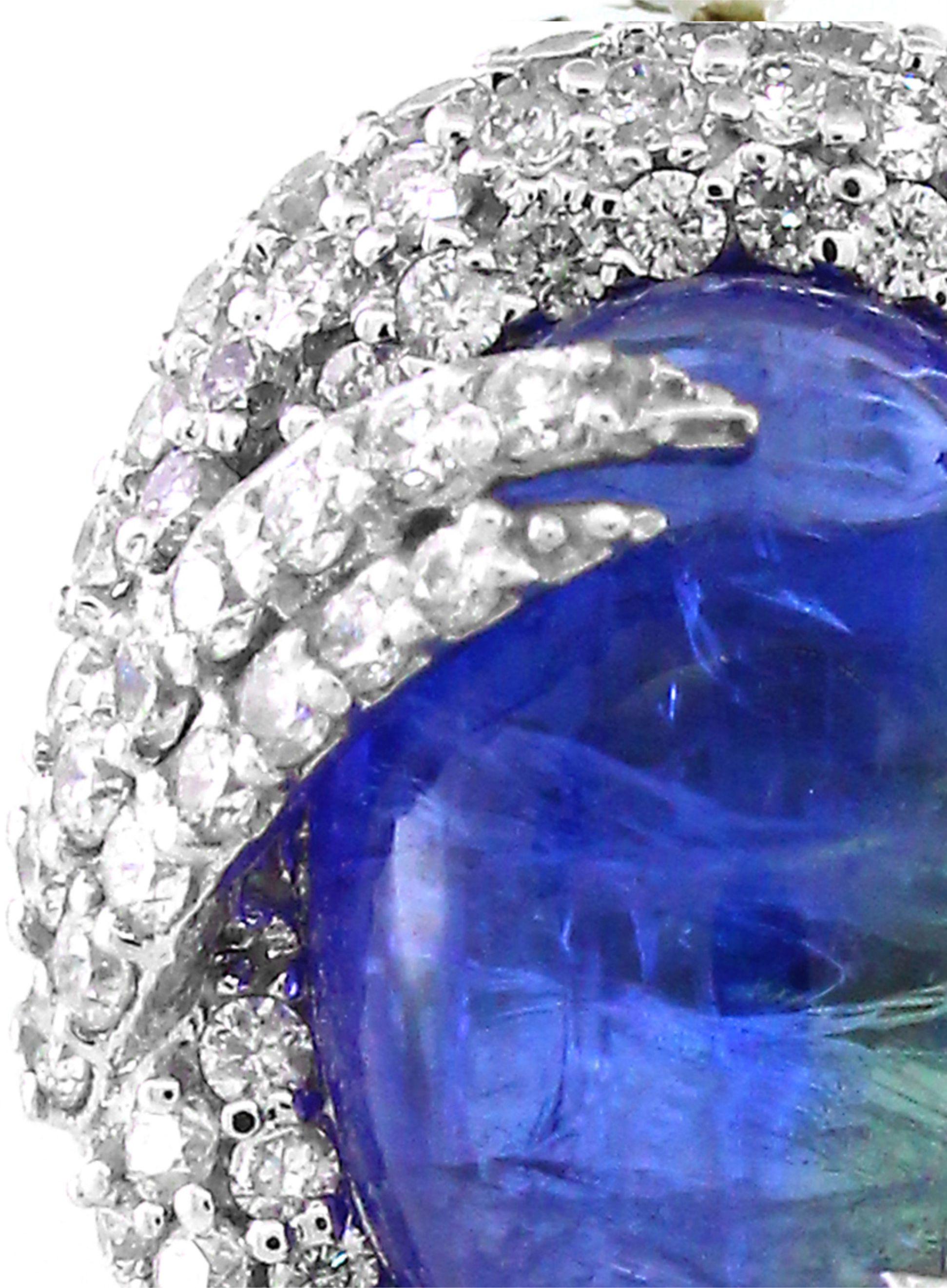 14,4 Karat Tansanit-Anhänger (Cabochon) im Angebot