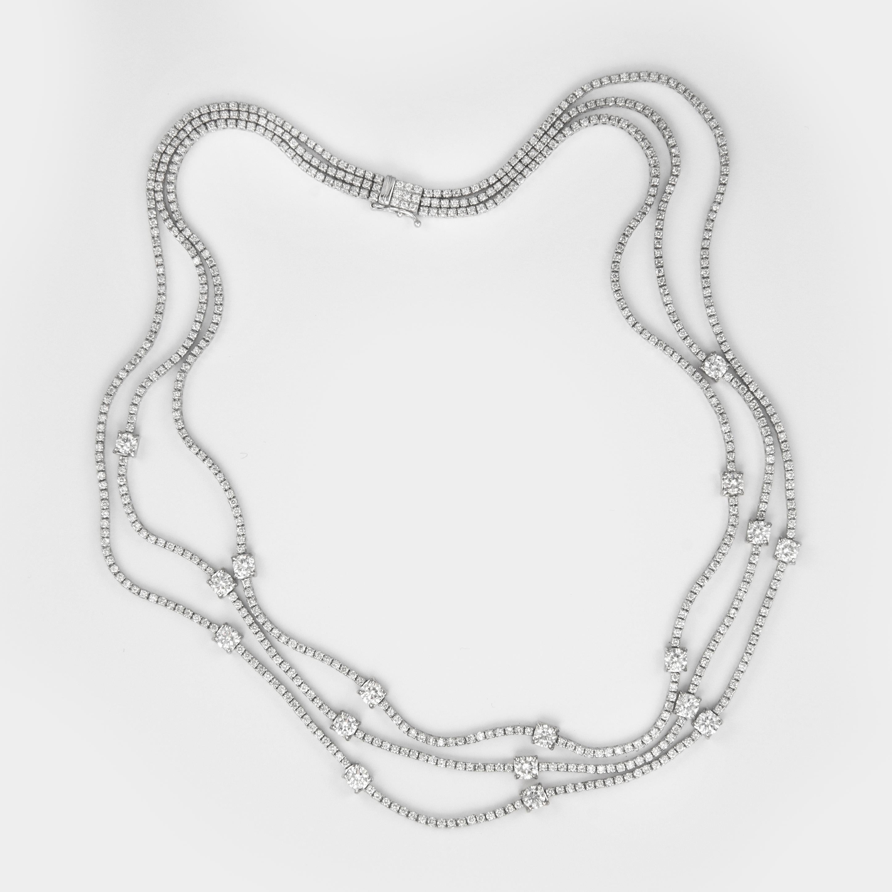 3 carat diamond tennis necklace
