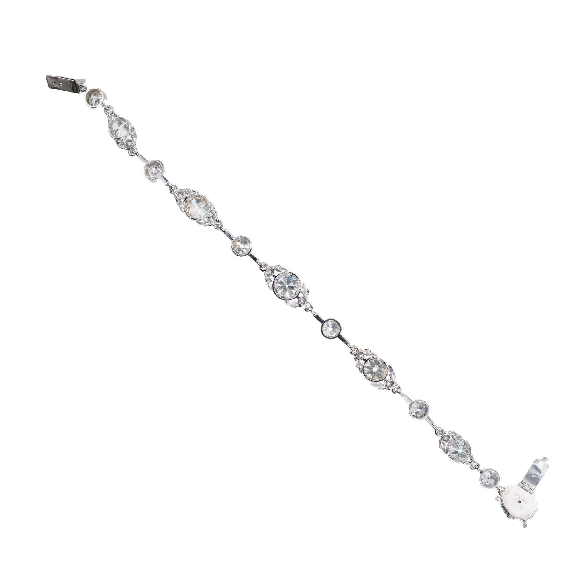 14.40 Carat Diamond Victorian Platinum Bracelet For Sale 1