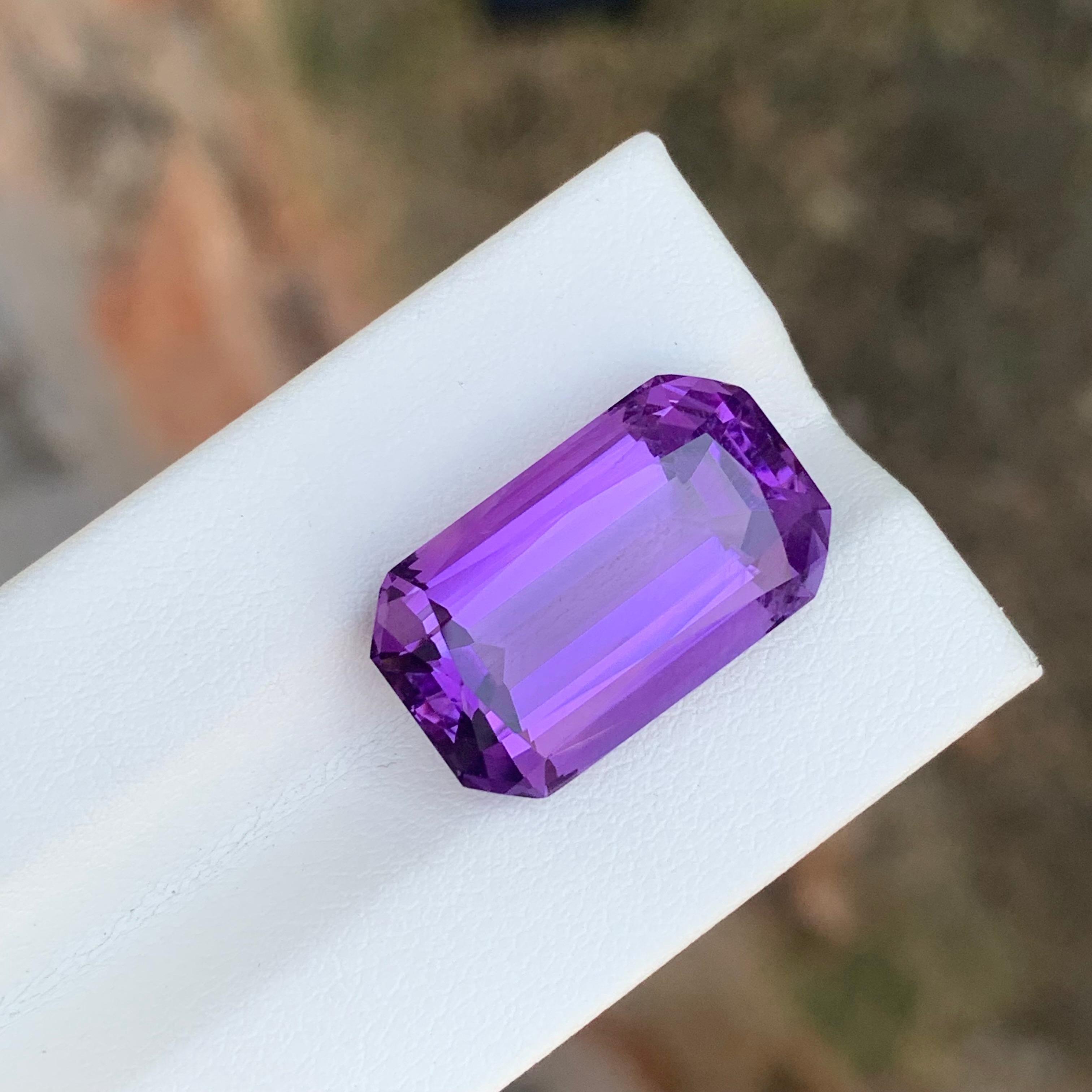 14.40 Karat natürlicher loser Amethyst Smaragd Form Edelstein im Angebot 5