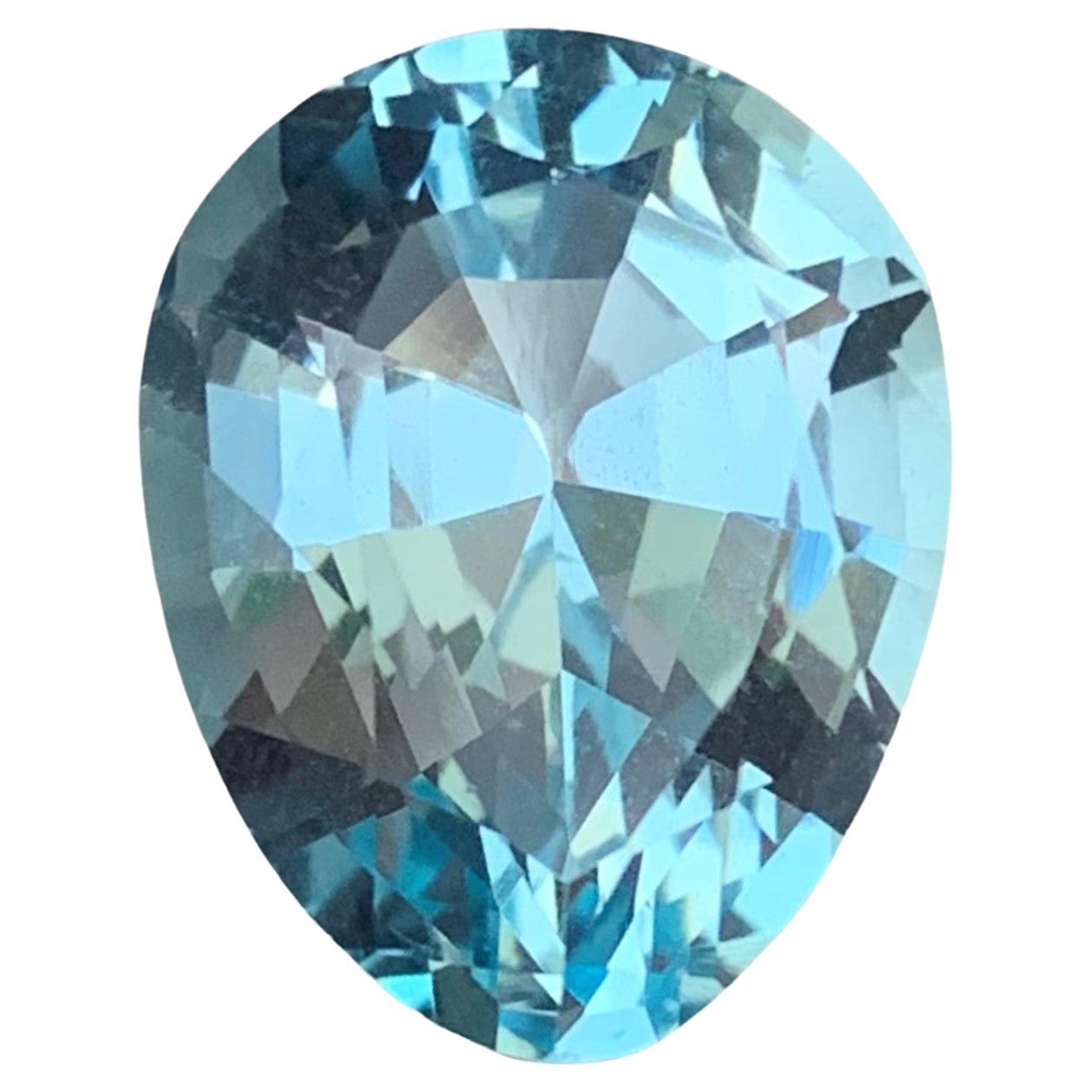 14.40 Carat Natural Loose Sky Blue Topaz Pear Shape Gem from Brazil For Sale