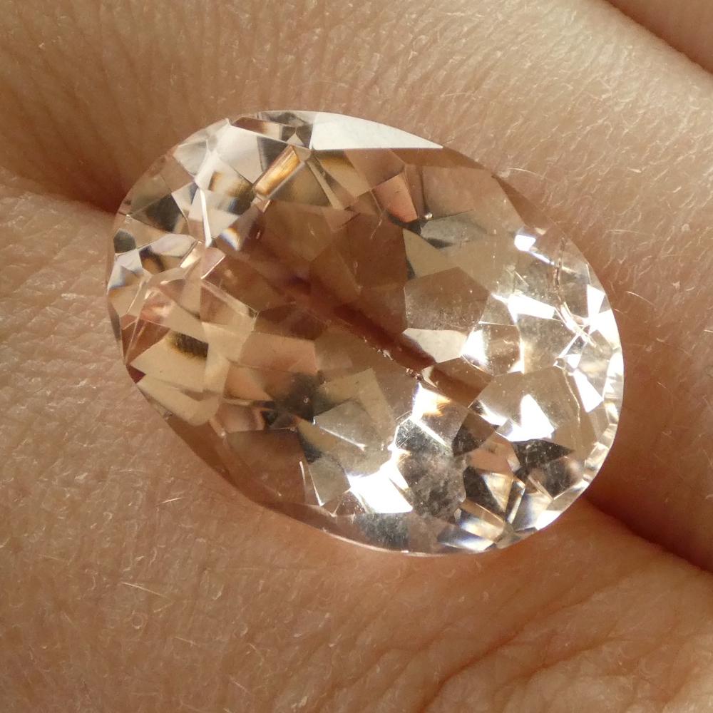 Taglio ovale 14,41 ct Morganite ovale certificata IGI in vendita