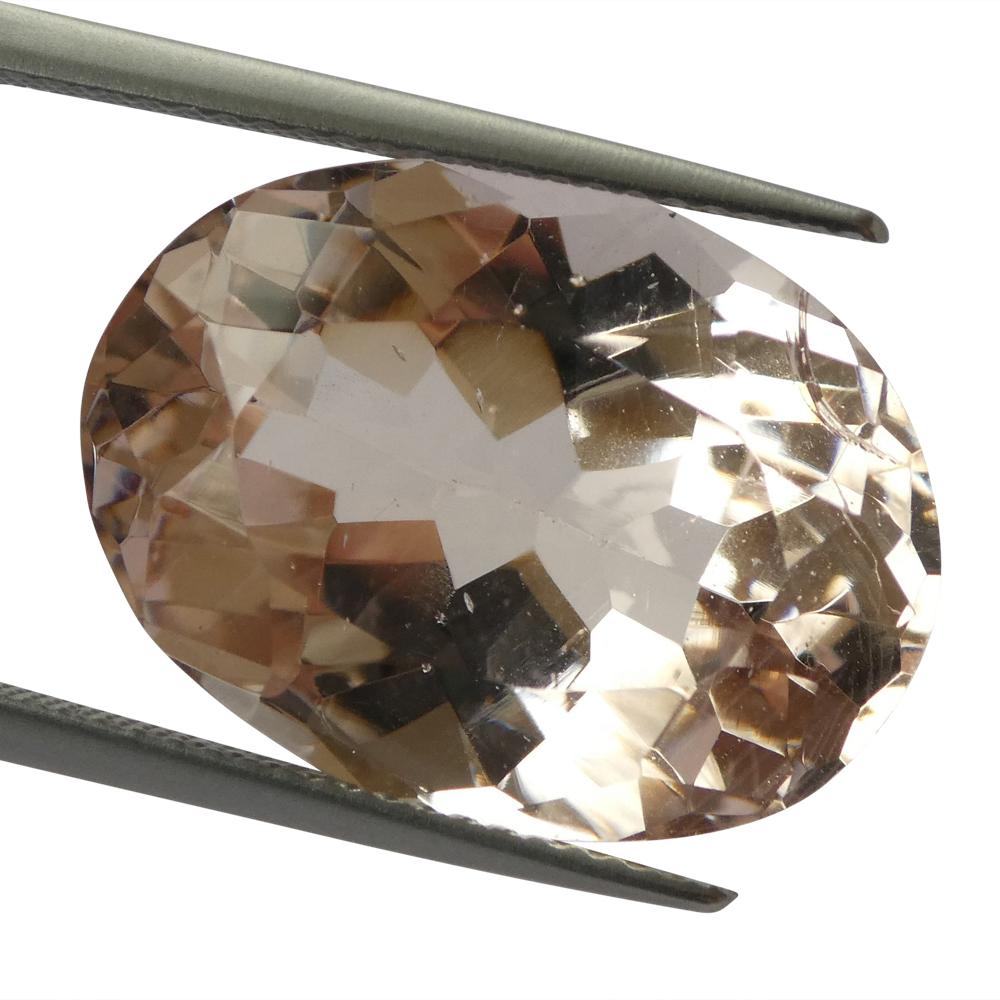 14.41 ct Morganite Oval IGI Certified In New Condition For Sale In Toronto, Ontario