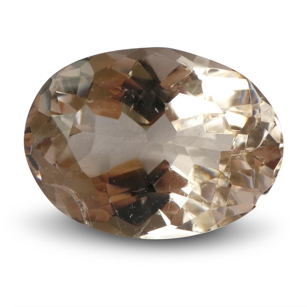 Morganite ovale 14,41 carats certifiée IGI Unisexe en vente