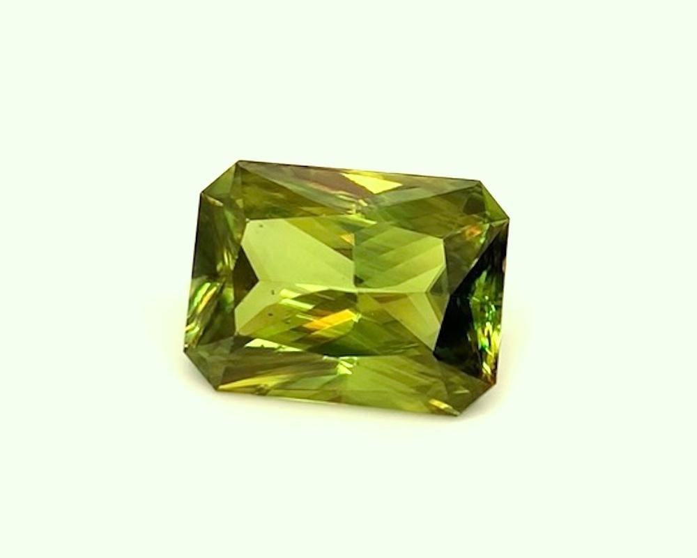 Artisan 14.43 Carat Sphene, Octagonal Cut, Rare Loose Gemstone