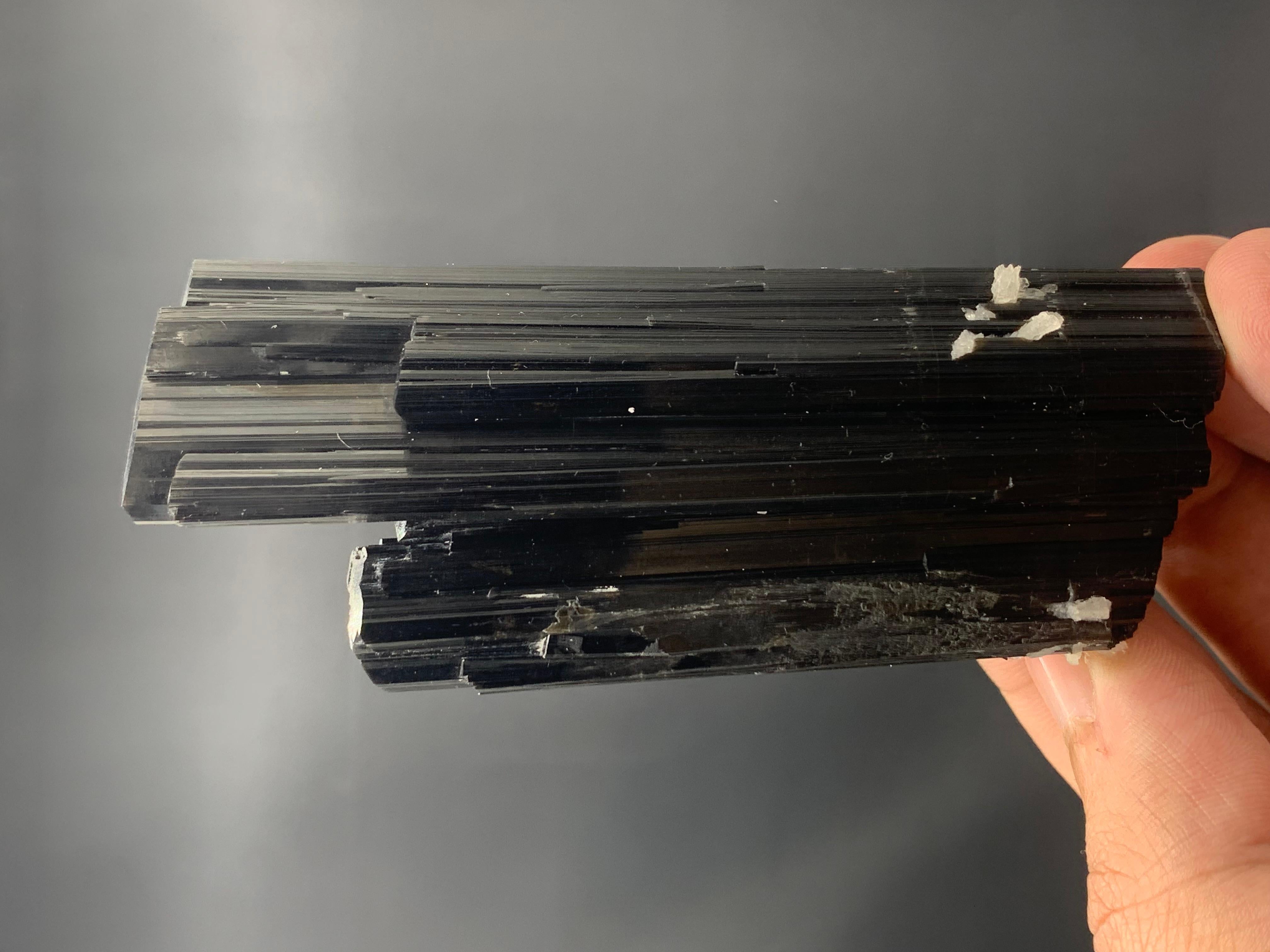 144.31 Gram Pretty Black Tourmaline Crystal Bunch From Afghanistan  For Sale 3