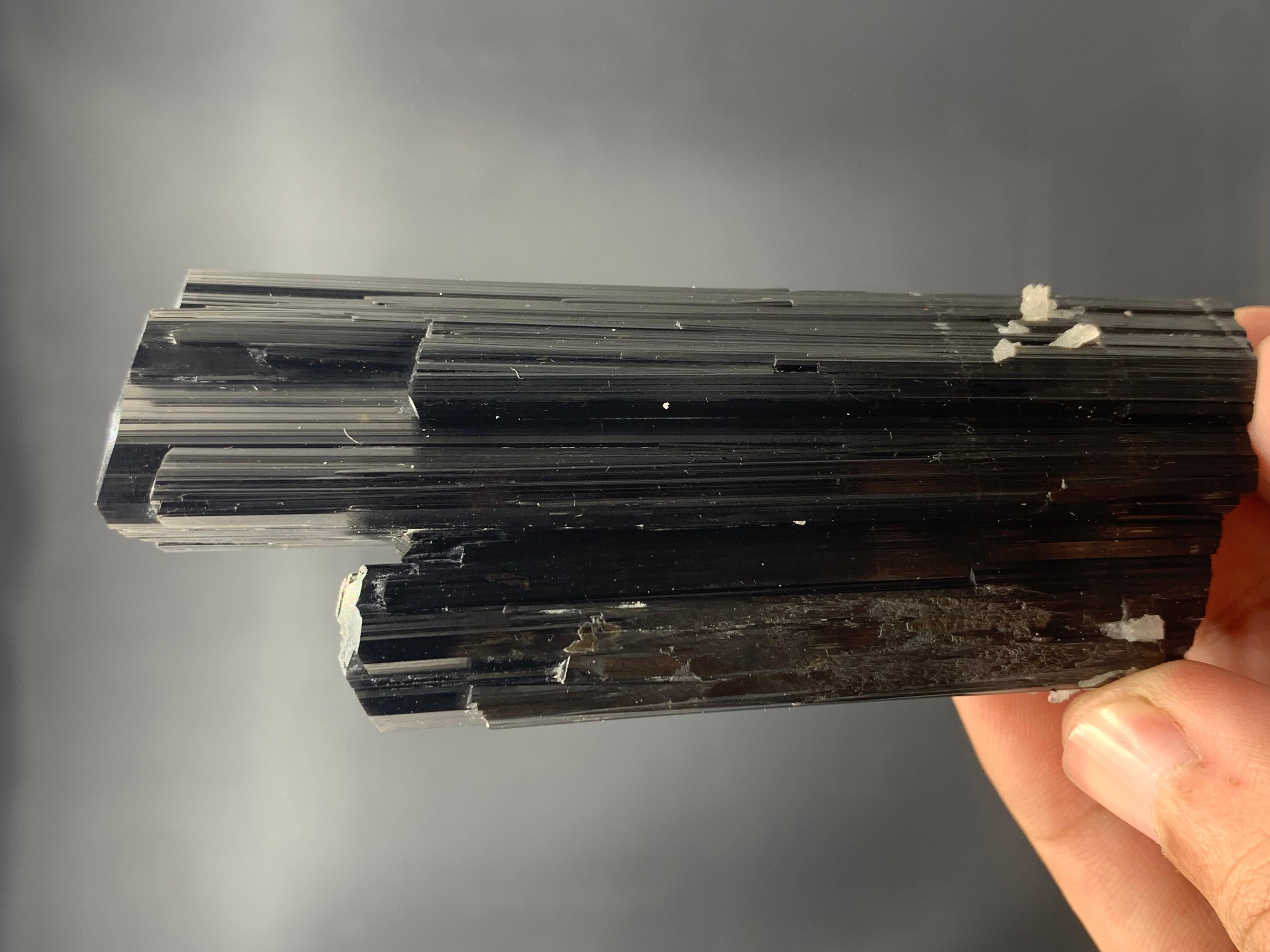 144.31 Gram Pretty Black Tourmaline Crystal Bunch From Afghanistan  In Good Condition For Sale In Peshawar, PK