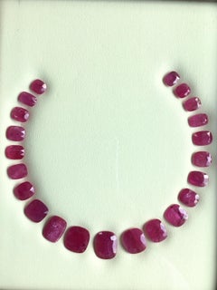 144.35 Carats Ruby Mozambique Cushion Faceted Cutstone Layout Heated Natural Gem