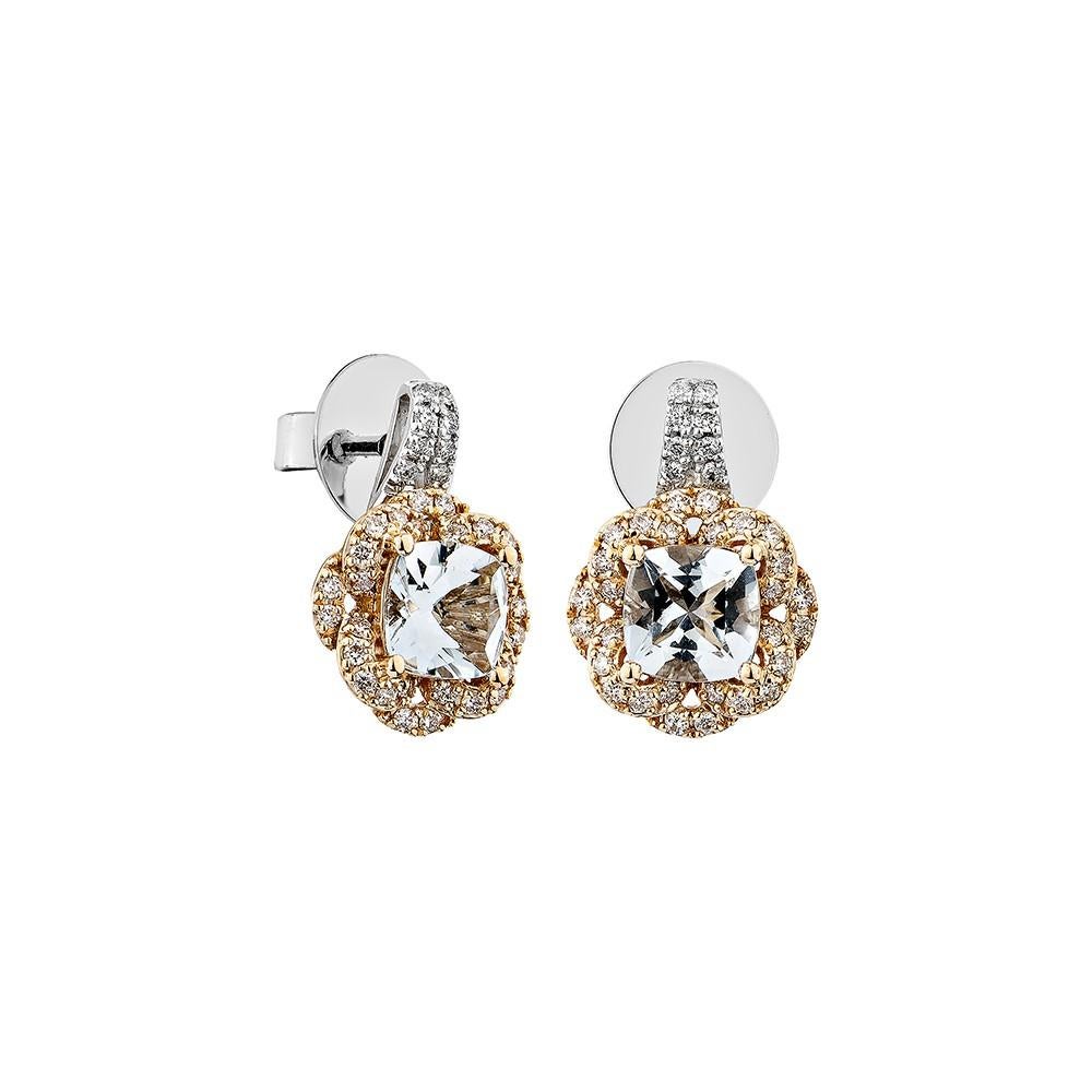 This collection features an array of Aquamarines with an icy blue hue that is as cool as it gets! Accented with Diamonds these Drop Earrings are made in White Rose Gold and present a classic yet elegant look.

Aquamarine Drop Earrings in 18Karat