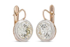 14.44 Carat Old European Cut Diamond Drop Earrings