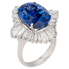 14.45 Carat Oval Statement Royal Blue Sapphire 14K Gold Grand Palais Radiance