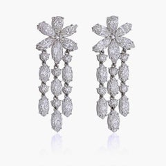 14.46 Carat Diamond Earrings in 18 Karat White Gold