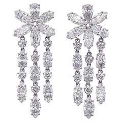 Pendientes de diamantes de 14,46 quilates en oro blanco de 18 quilates