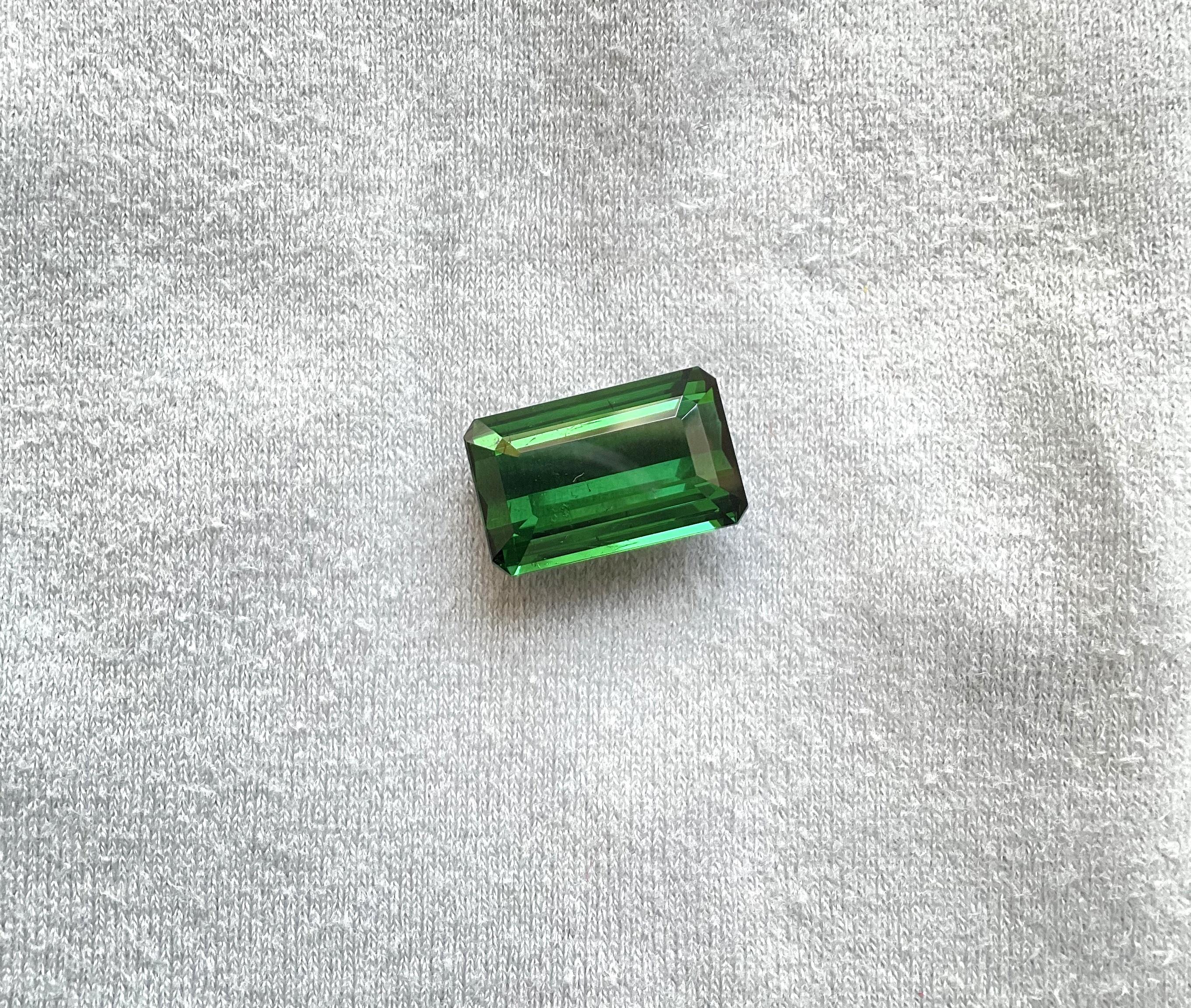14.46 carats Nigeria green tourmaline Top Quality Octagon Cut stone natural Gem In New Condition For Sale In Jaipur, RJ