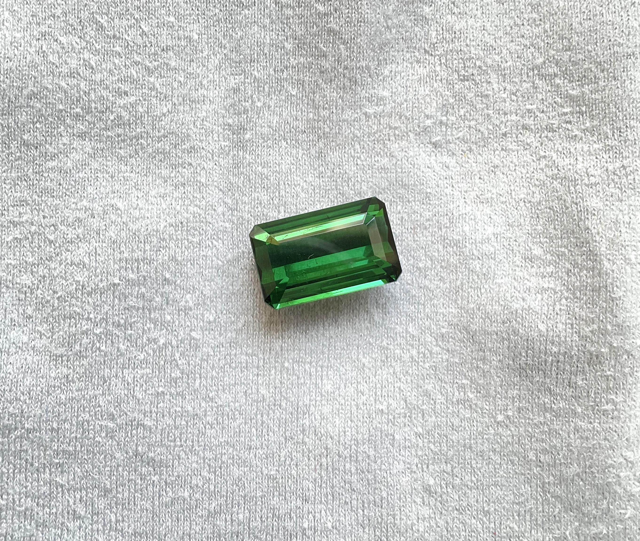 14.46 Karat Nigeria grüner Turmalin Top Qualität Oktagon Schliff Stein natürlich Edelstein (Achteckschliff) im Angebot
