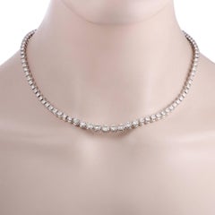 14.48 Carat Diamond Strand White Gold Collar Necklace