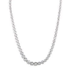 14.48 Carat Diamond Strand White Gold Collar Necklace