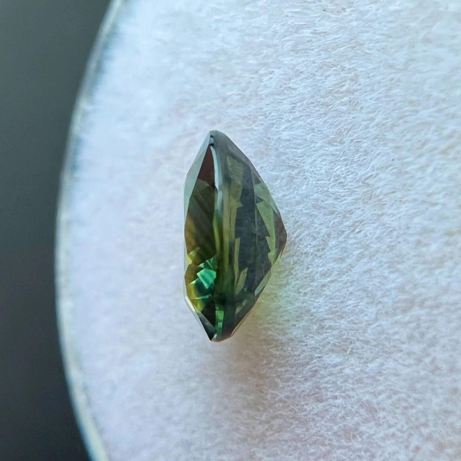 1.44ct Australian Vivid Blue Green Sapphire Oval Cut Loose Gem 7.3x6.2mm VS For Sale 2