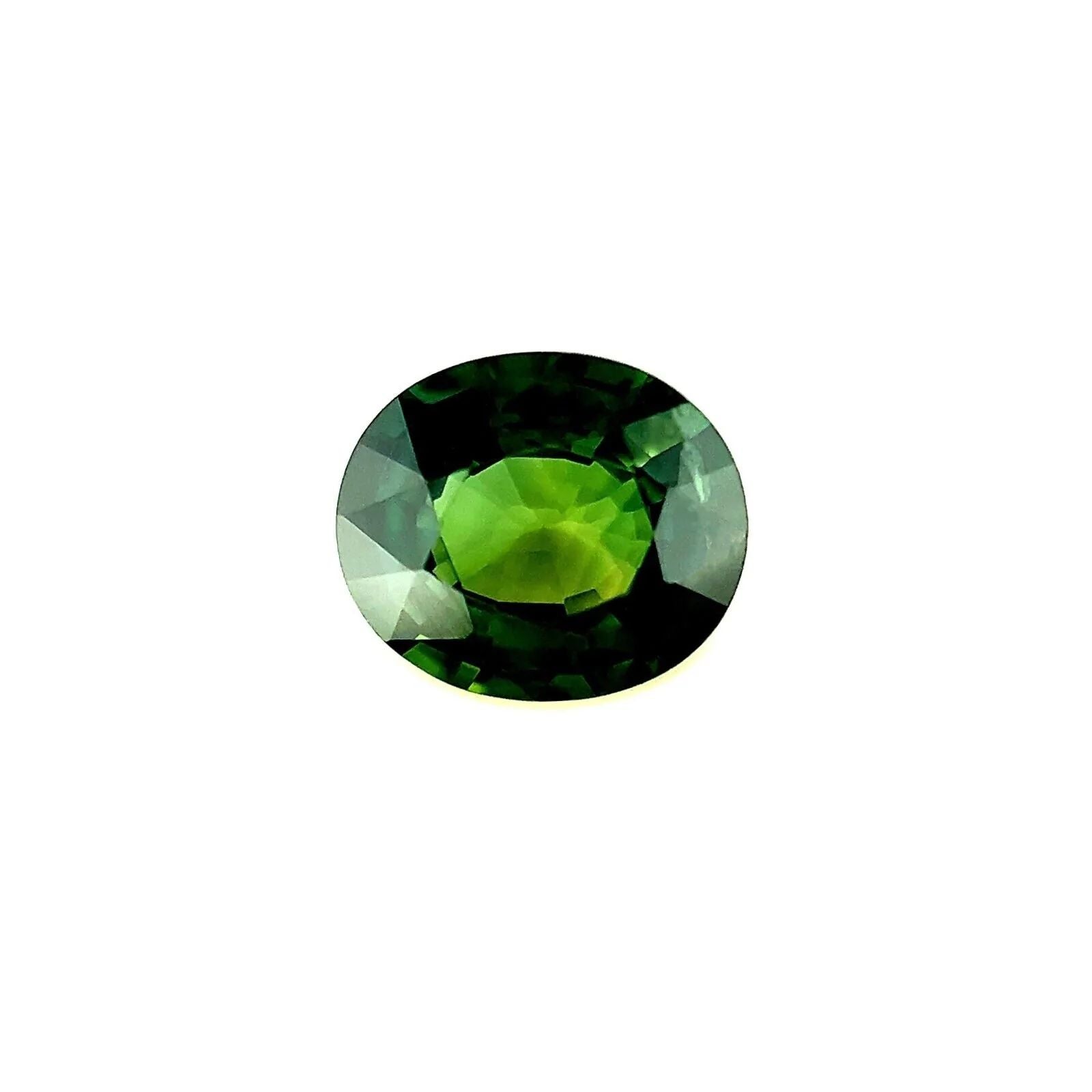 Saphir australien vert vif taille ovale 1,44 carat, pierre précieuse non sertie, 7,3 x 6,2 mm VS