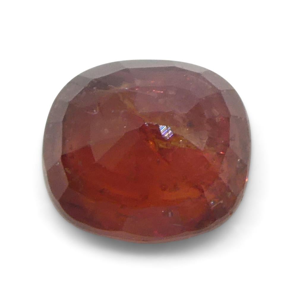1.44ct Cushion Orange-Red Sapphire from Tanzania For Sale 1