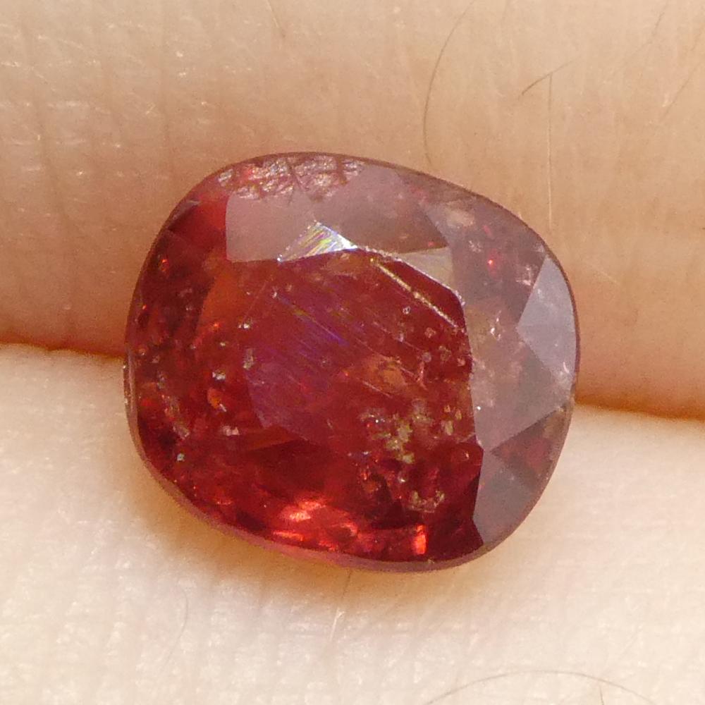 1.44ct Cushion Orange-Red Sapphire from Tanzania For Sale 3
