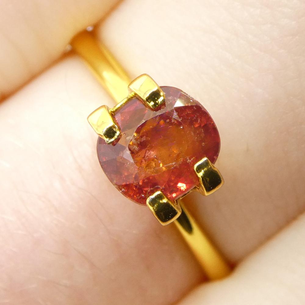 1.44ct Cushion Orange-Red Sapphire from Tanzania For Sale 4
