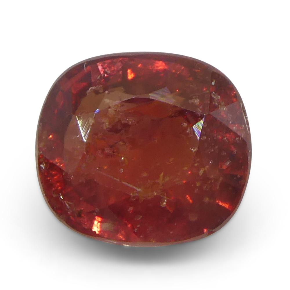 1.44ct Cushion Orange-Red Sapphire from Tanzania For Sale 5