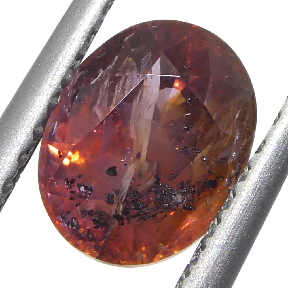 Taille brillant Saphir rouge ovale de 1,44ct d'Afrique de l'Est en vente