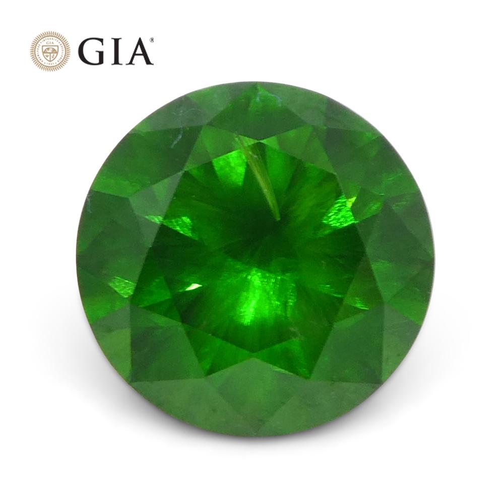1.44ct Round Vivid Green Demantoid GIA Certified Russia Unheated  For Sale 6